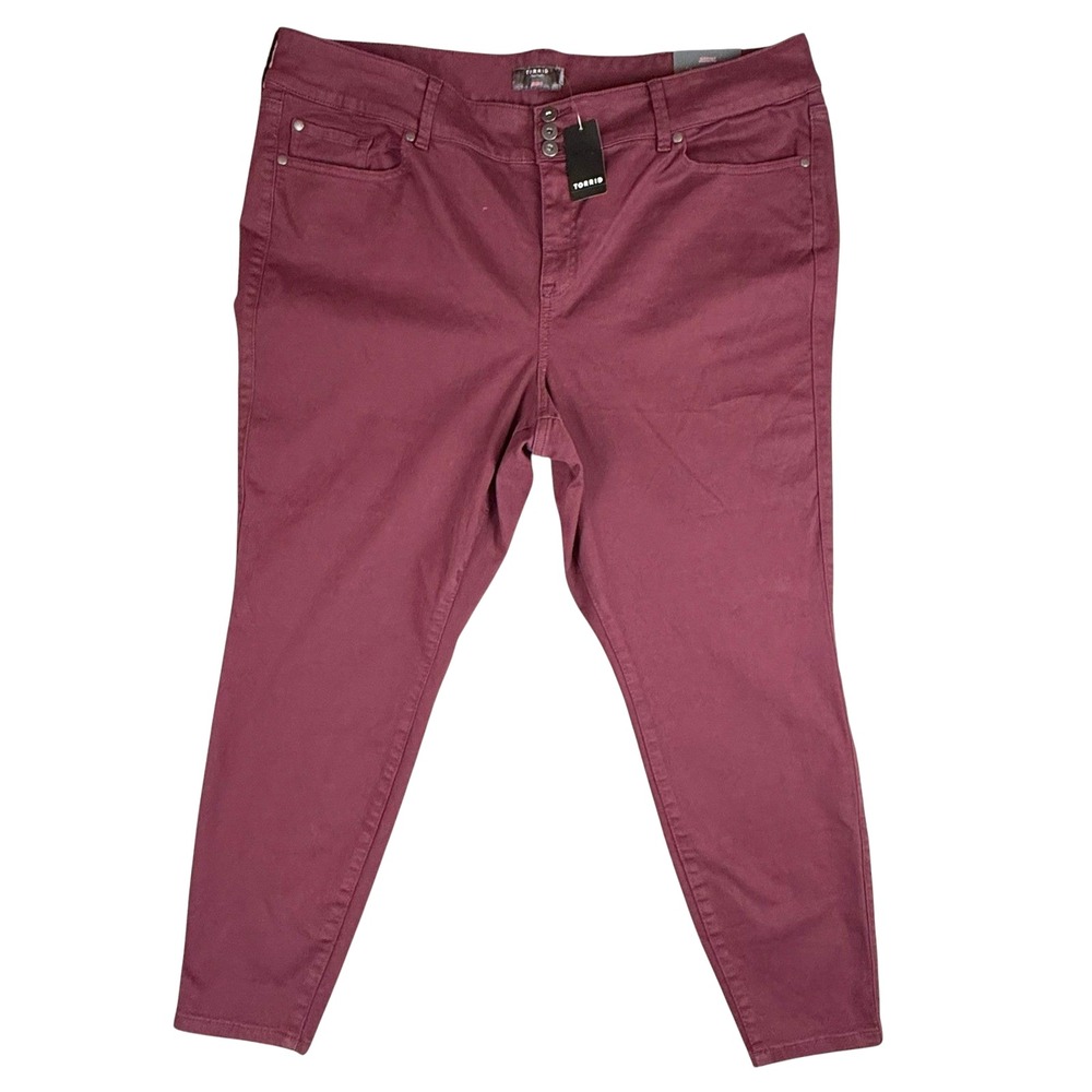 Torrid Jegging Women 24R Zinfandel Burgundy High Rise Soft Skinny Pants NEW